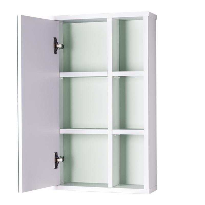 Espelho Milano para Banheiro com Armário Branco e Verde Menta - 69 x 42cm