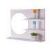 Espelho Redondo para Banheiro com Prateleiras Genova Branco 60 x 45cm