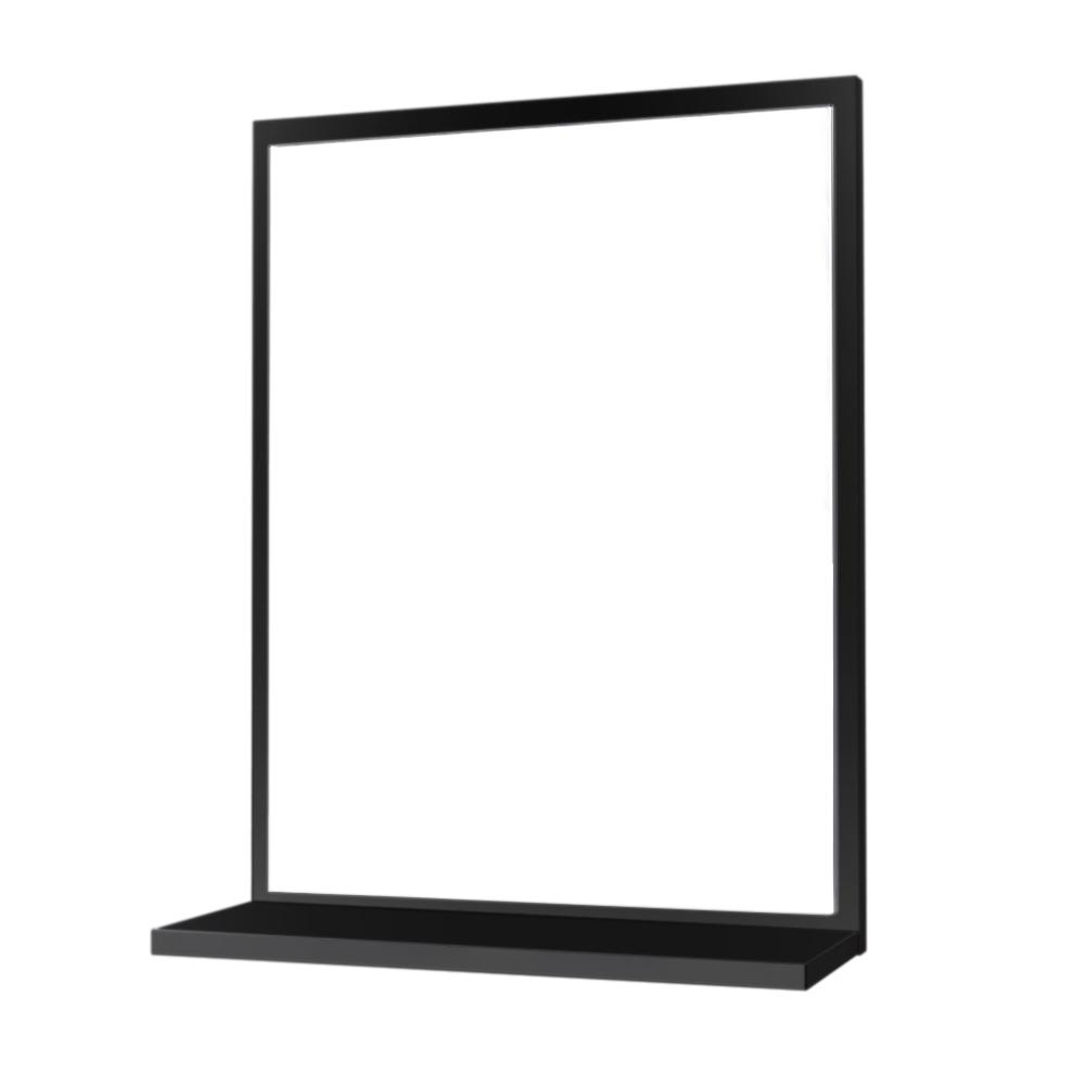 Espelho para Banheiro Boreal 46 x 35cm Preto com Prateleira