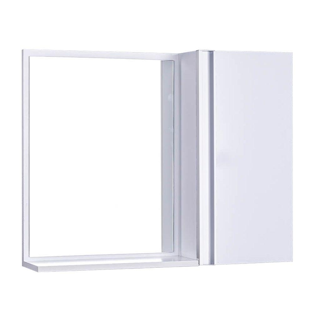 Espelho para Banheiro com Armário Branco Barra Vertical