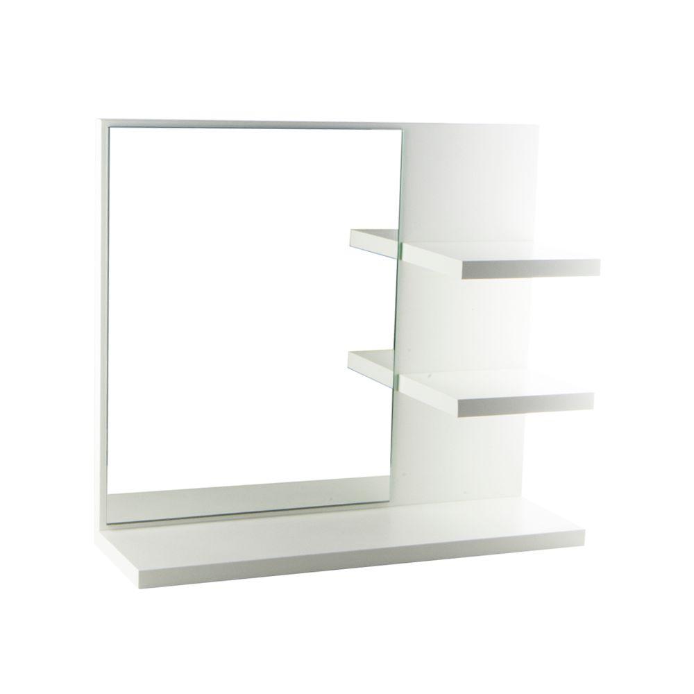 Espelho para Banheiro com Armário Branco Nice 40cm