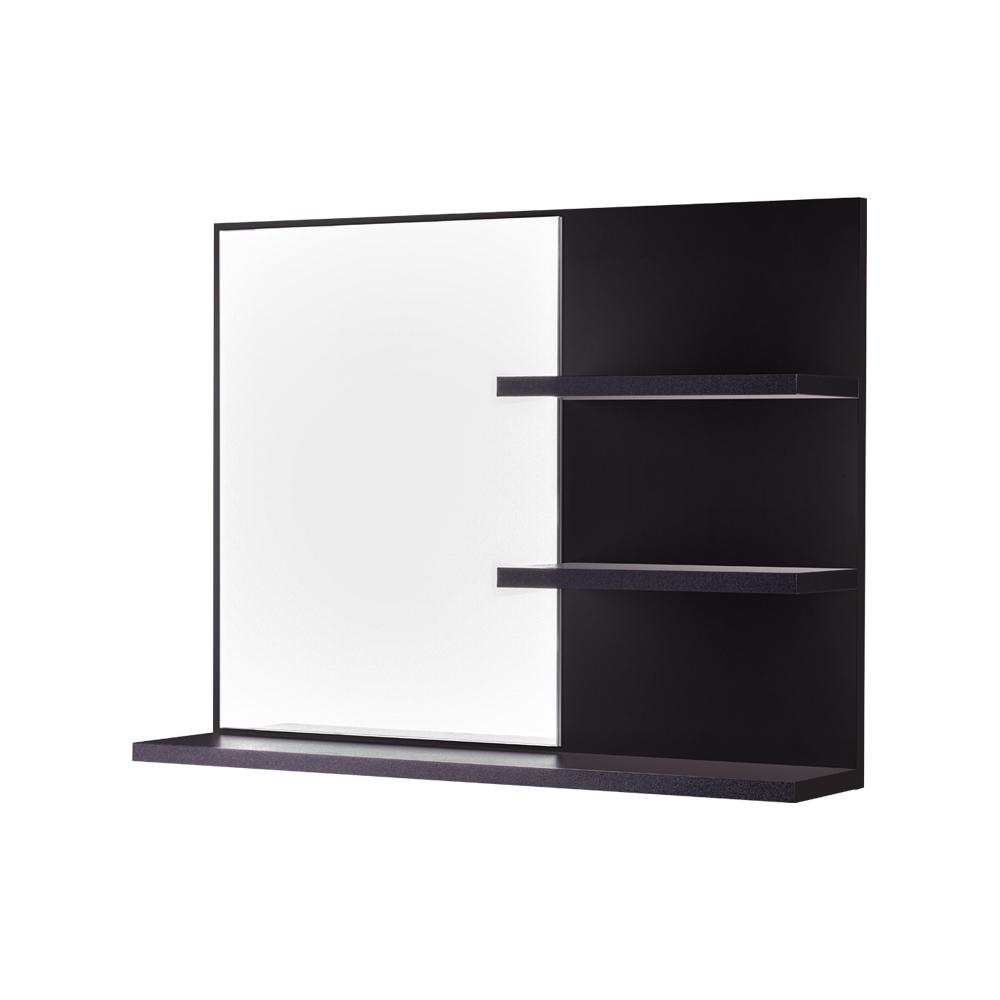 Espelho para Banheiro com Prateleiras Lugano 60 x 45cm - Preto