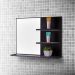 Espelho para Banheiro com Prateleiras Lugano 60 x 45cm - Preto