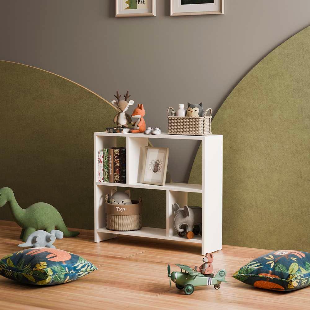 Estante Infantil Nicho Organizador Criança Armário para Brinquedos Branco