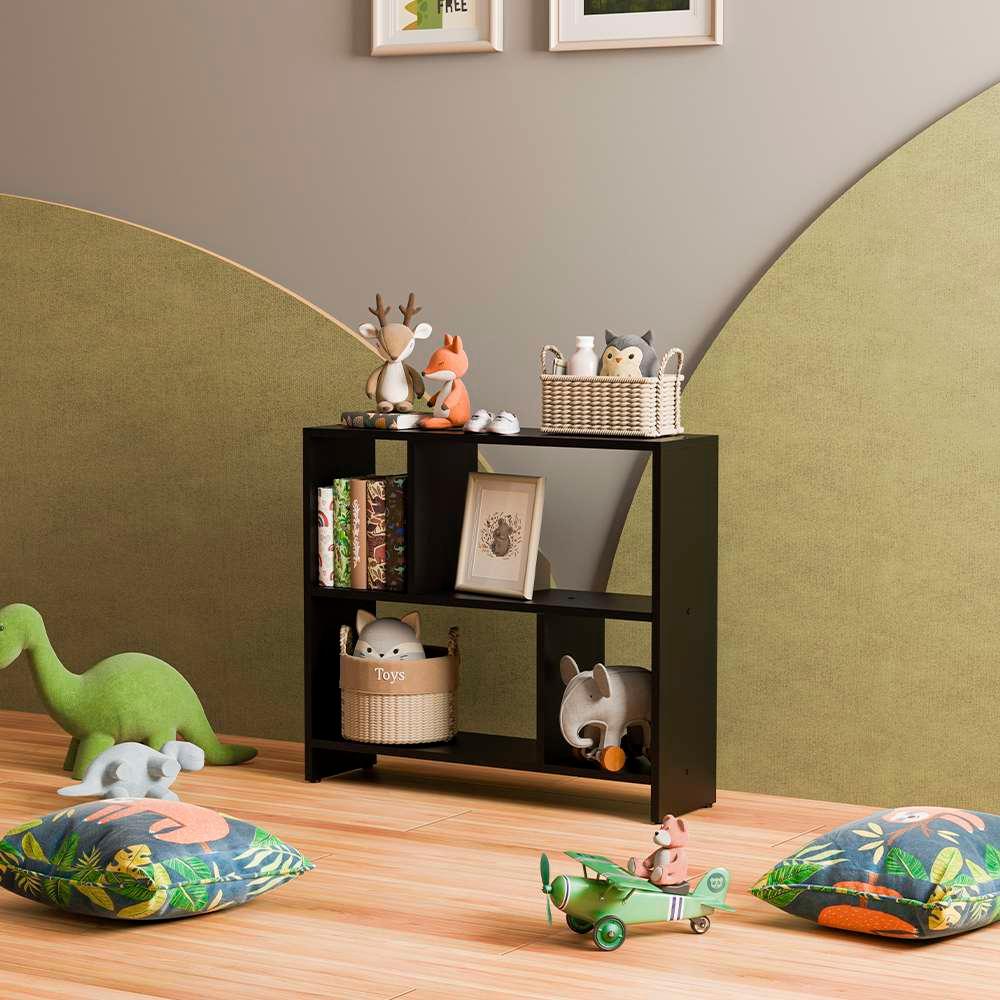 Estante Infantil Nicho Organizador Criança Armário para Brinquedos Preto