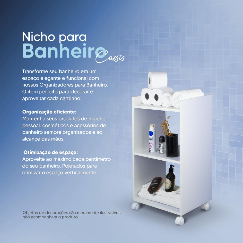 Estante Multiuso Armário Móvel para Banheiro com Rodinhas 40cm