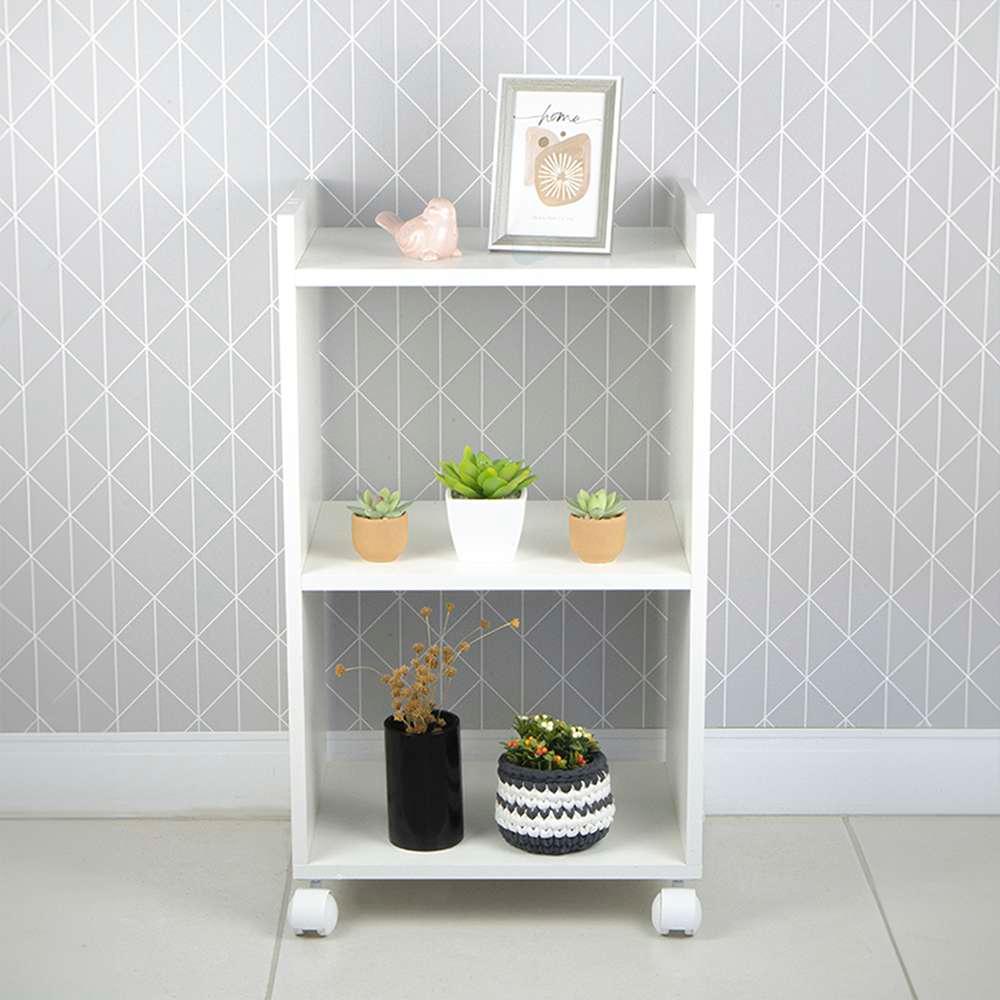 Estante Multiuso Branco para Quarto Sala com Rodinha 40cm