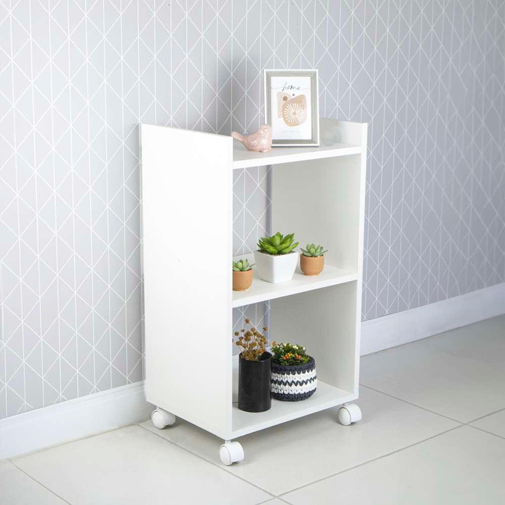 Estante Multiuso Branco para Quarto Sala com Rodinha 40cm