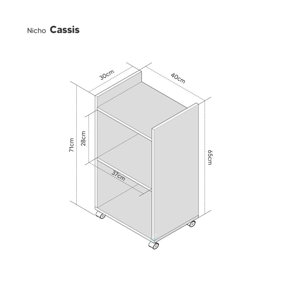 Estante Multiuso Branco para Quarto Sala com Rodinha 40cm