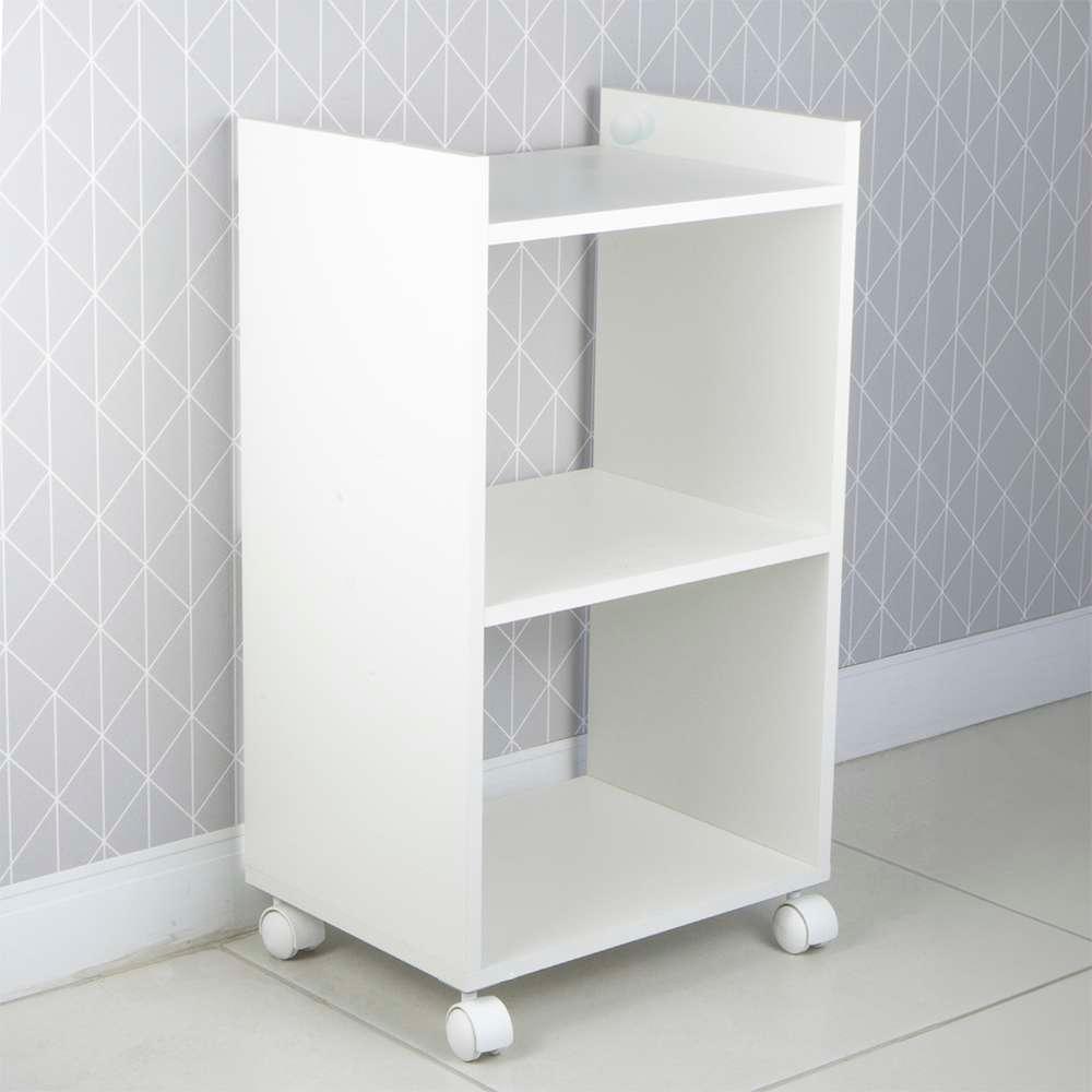 Estante Multiuso Branco para Quarto Sala com Rodinha 40cm