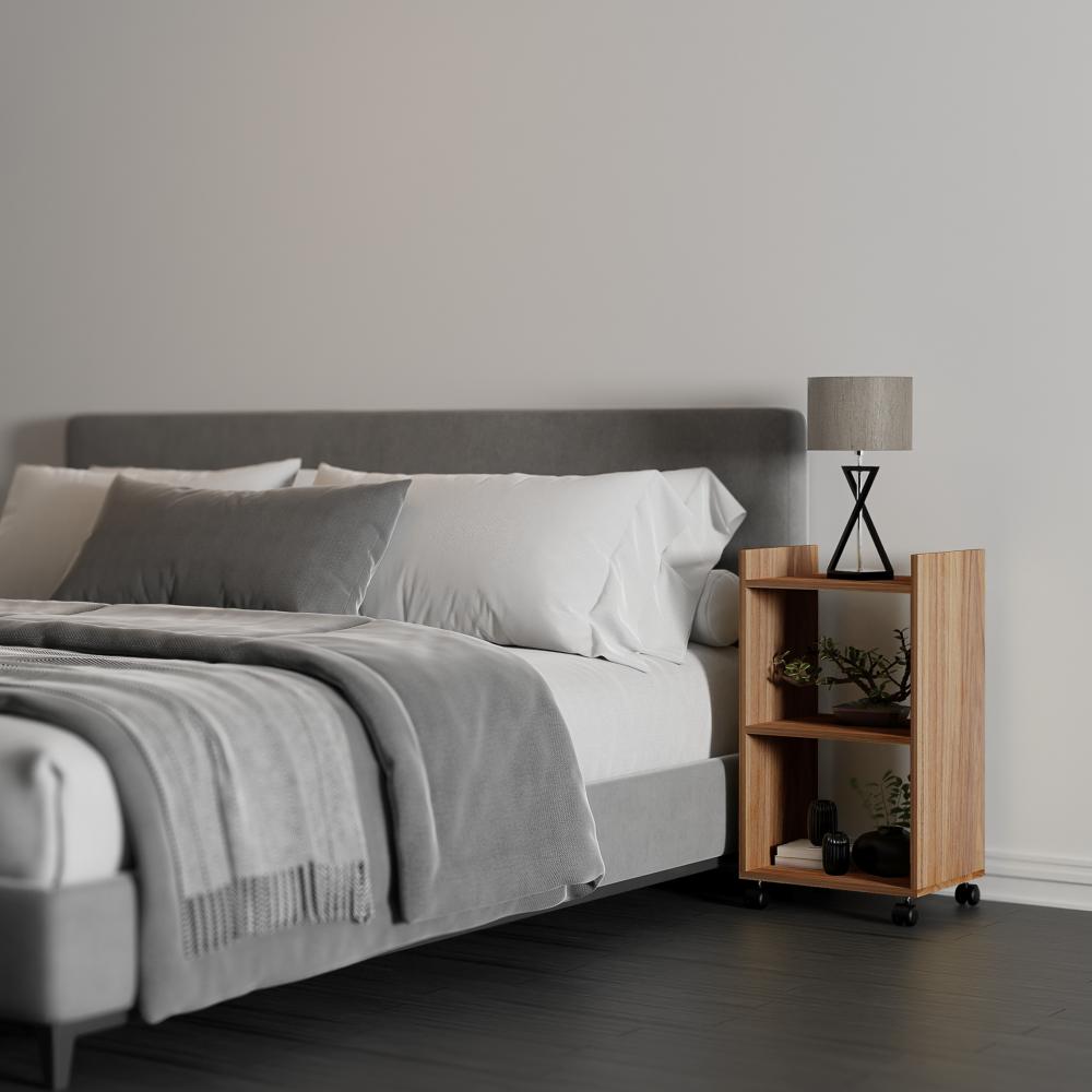 Estante Multiuso Freijó para Quarto Sala com Rodízio 40cm