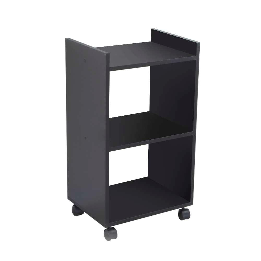 Estante Multiuso Preto para Quarto Sala com Rodízio 40cm
