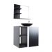 Gabinete Banheiro– Armário+Cuba+Espelheira Harpia Preto 55cm