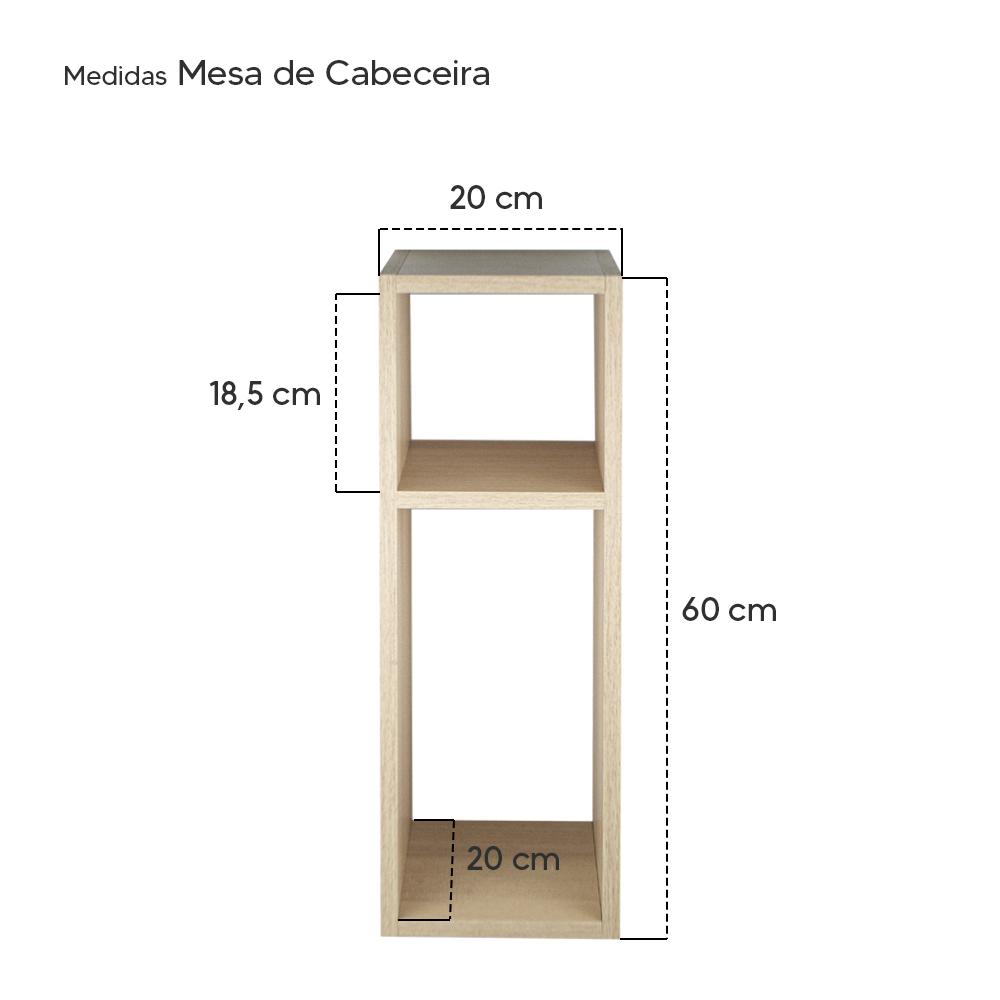 Kit 2 Mesa de Cabeceira Pequena Cama Solteiro Quarto Sala 20cm - Carvalho