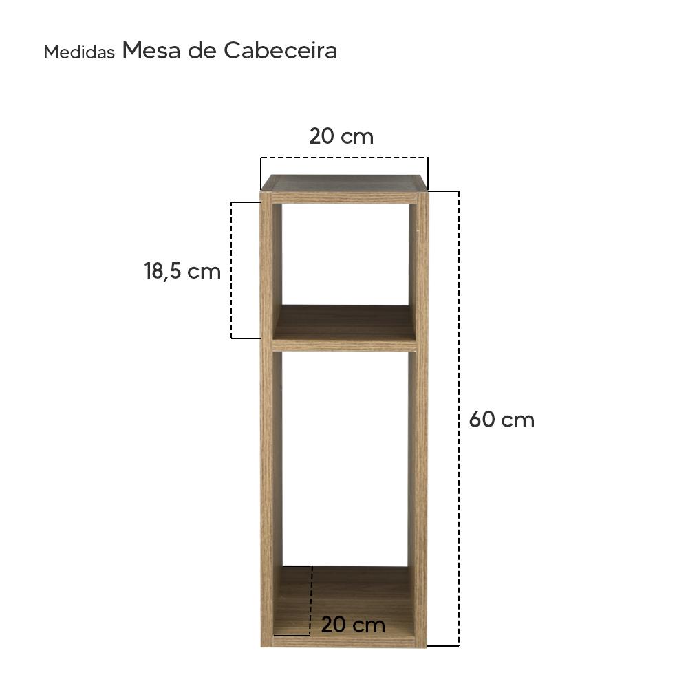 Kit 2 Mesa de Cabeceira Pequena Cama Solteiro Quarto Sala 20cm - Freijó