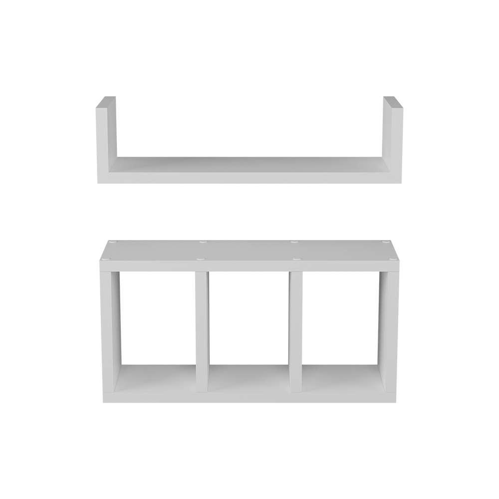 Kit 2 Peças Nicho Prateleira para Banheiro Branco 40 x 12cm