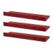 Kit 3 Prateleiras Porta Quadros 50 x 10cm Vermelha Suporte Invisível