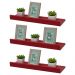 Kit 3 Prateleiras Porta Quadros 50 x 10cm Vermelha Suporte Invisível
