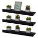 Kit 3 Prateleiras Porta Quadros 80 x 15cm Preta Suporte Invisível