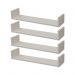 Kit 4 Prateleiras U 60 x 15cm Branca Suporte Invisível