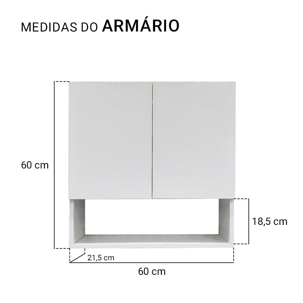 Módulo Suspenso 2 Portas Parede Armário Aéreo Para Cozinha