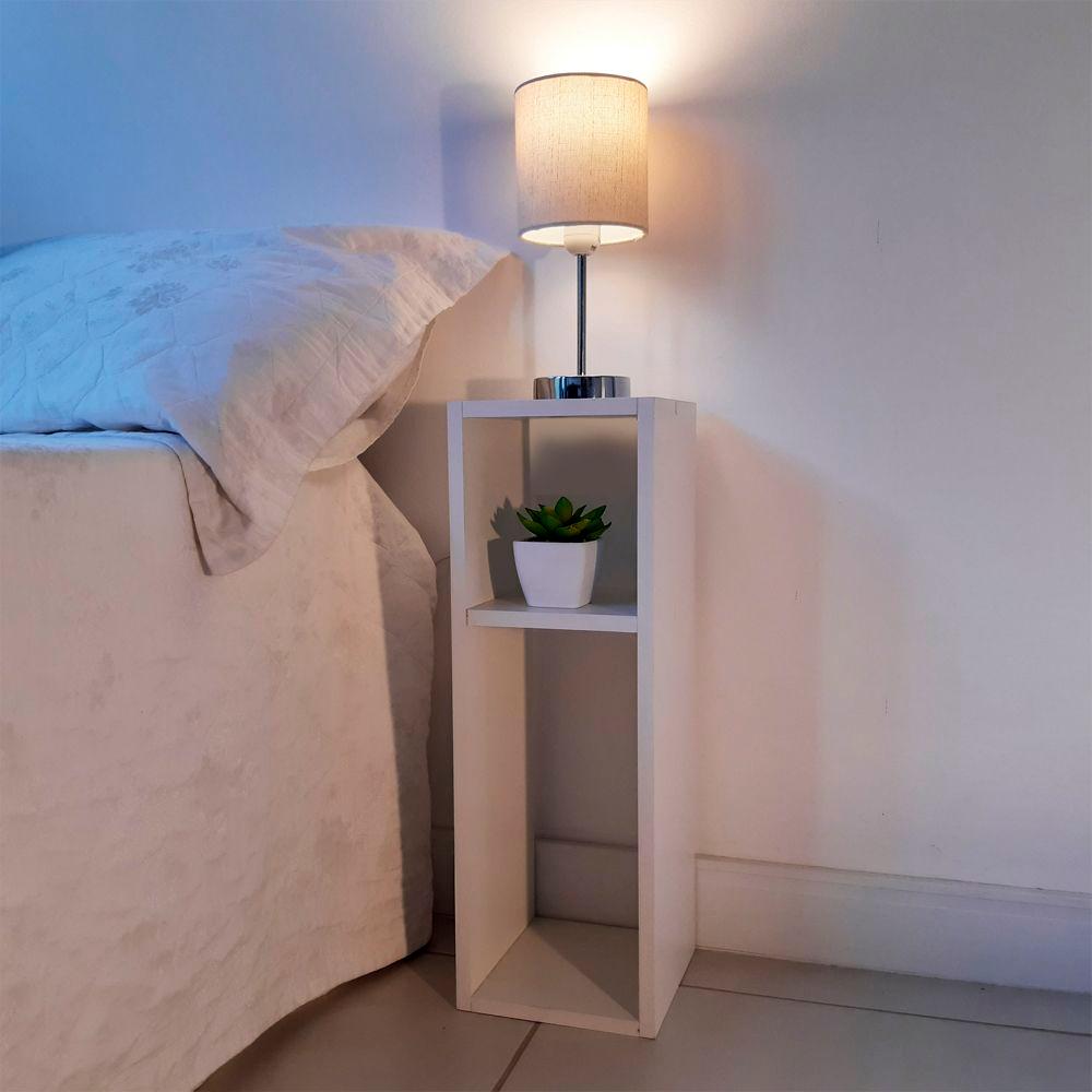Mesa De Cabeceira Pequena 20x20x60cm Branco Quarto Sala