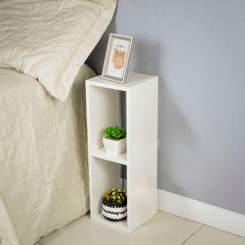 Mesa De Cabeceira Pequena 20x20x60cm Diamante Branco Quarto Sala