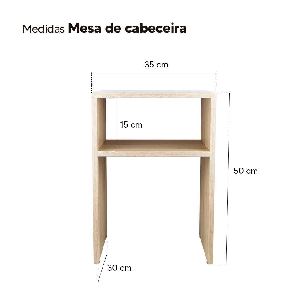 Mesa De Cabeceira Pequena 30x35x50cm Carvalho Quarto Sala