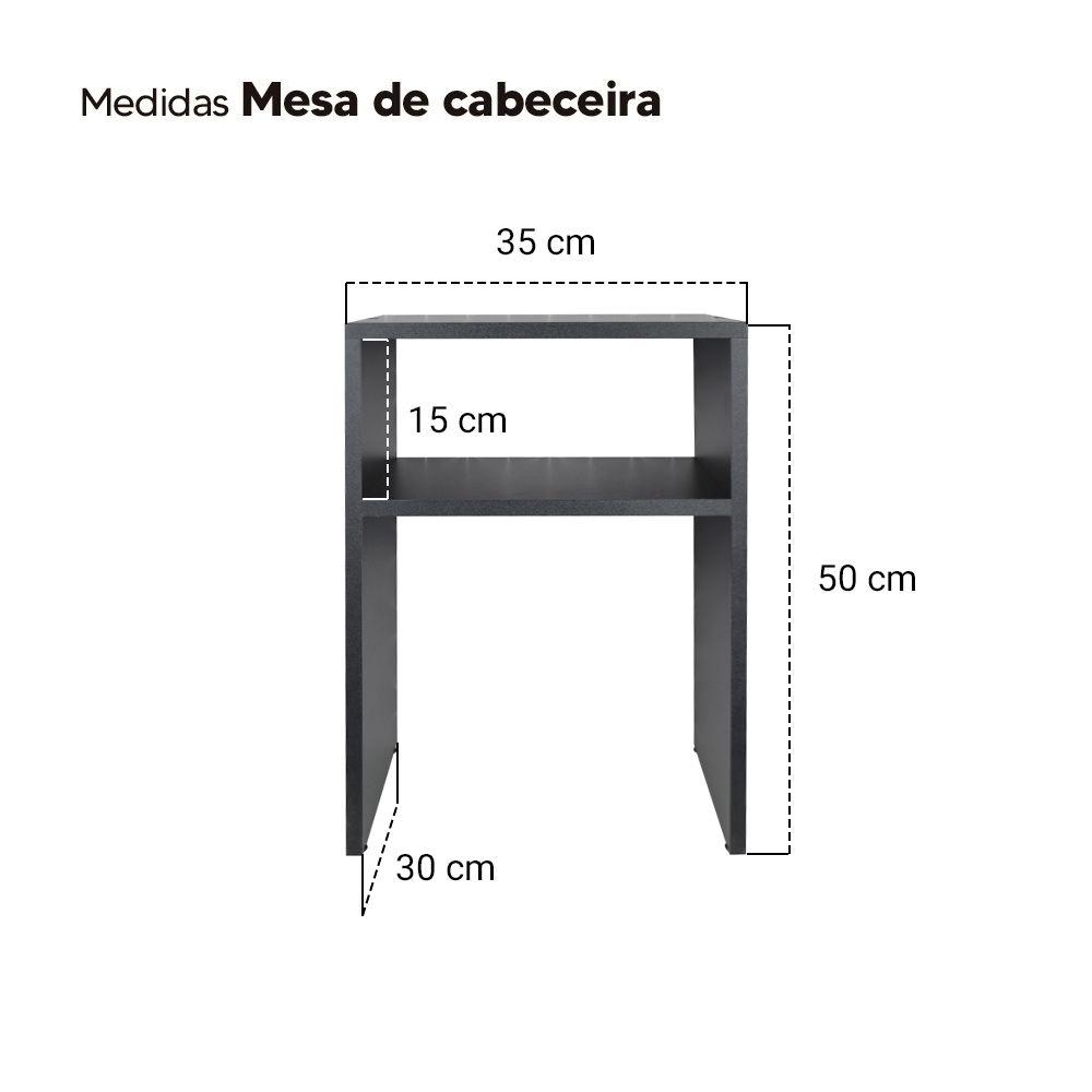 Mesa De Cabeceira Pequena 35x30cm Preta Quarto Sala