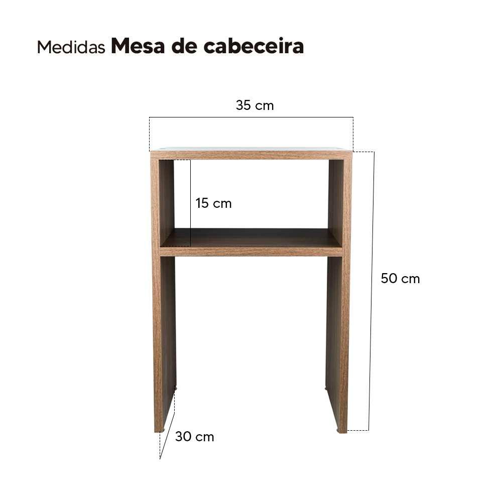 Mesa De Cabeceira Pequena 35x50cm Nogal Quarto Sala Crater