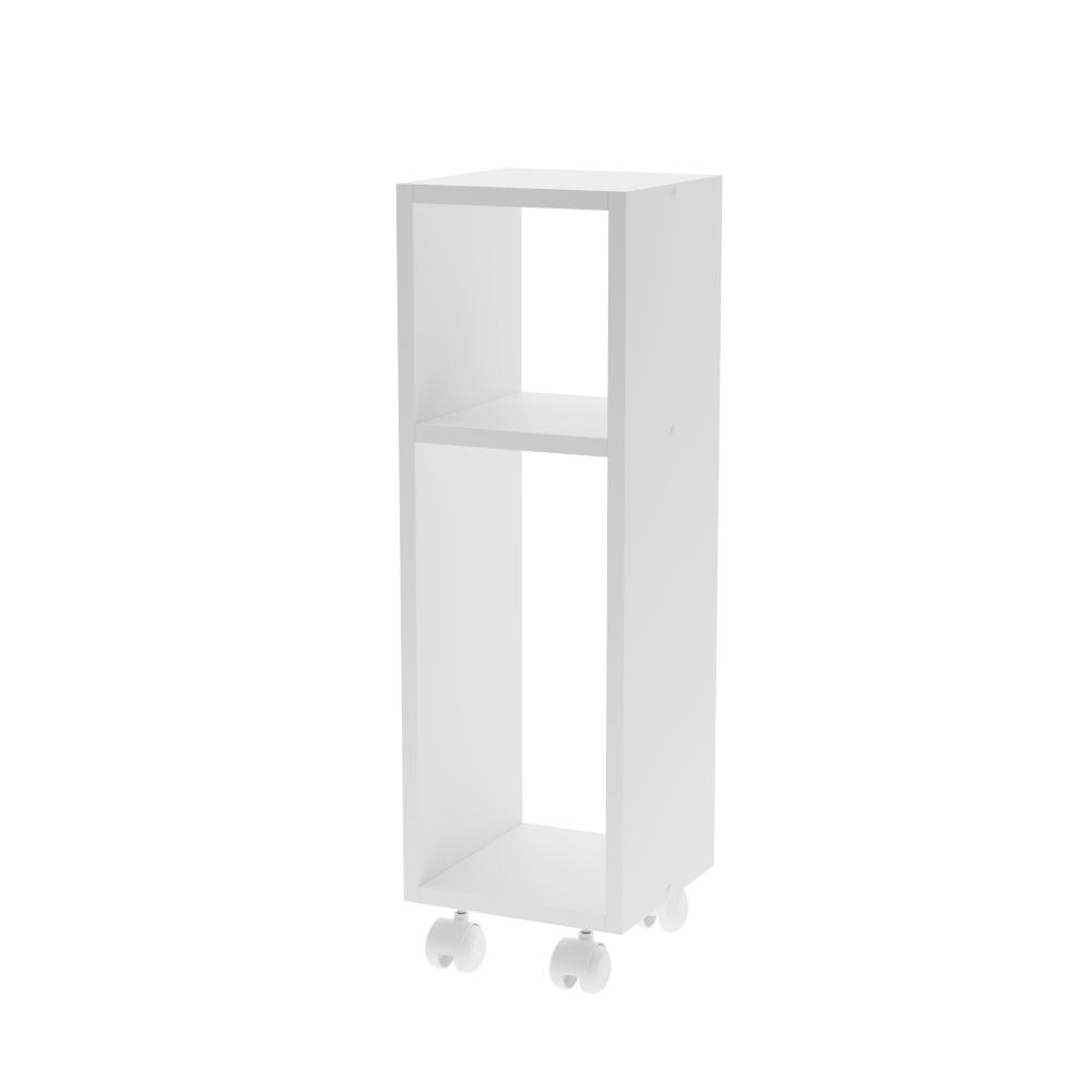 Mesa De Cabeceira Pequena com rodinhas 20x20x60cm Branco Quarto Sala