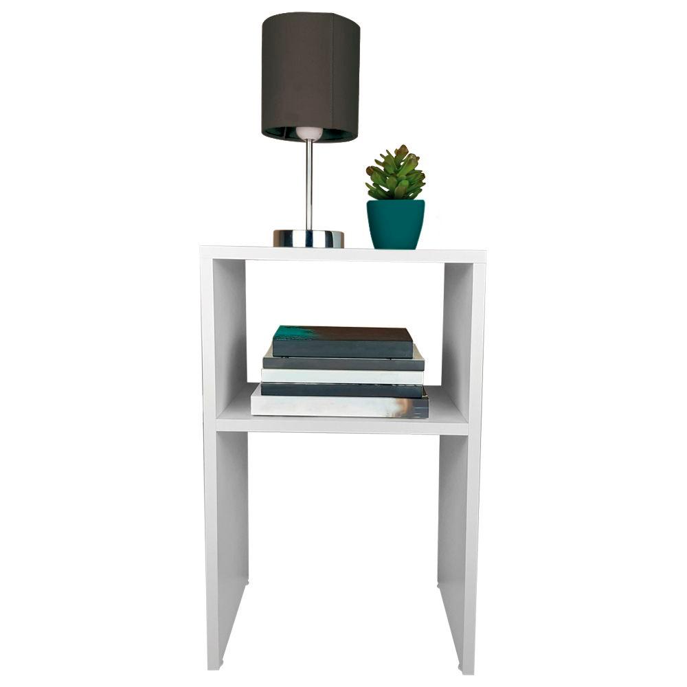 Mesa de Cabeceira Branca Cama Solteiro Quarto Sala 50x35cm