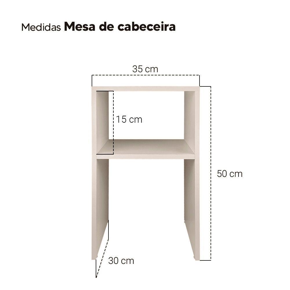 Mesa de Cabeceira Branca Cama Solteiro Quarto Sala 50x35cm