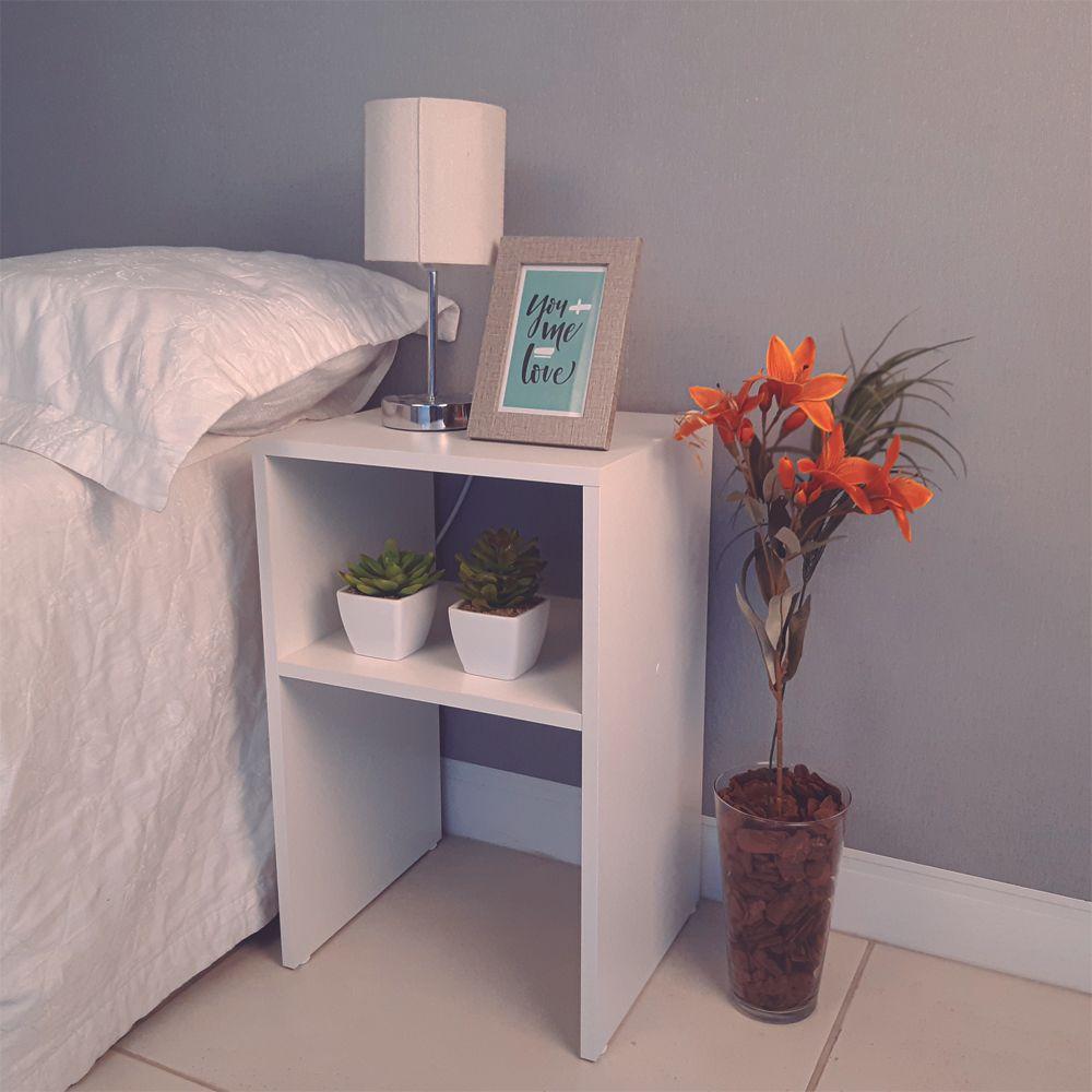 Mesa de Cabeceira Cama Solteiro Quarto Sala 35cm Branco