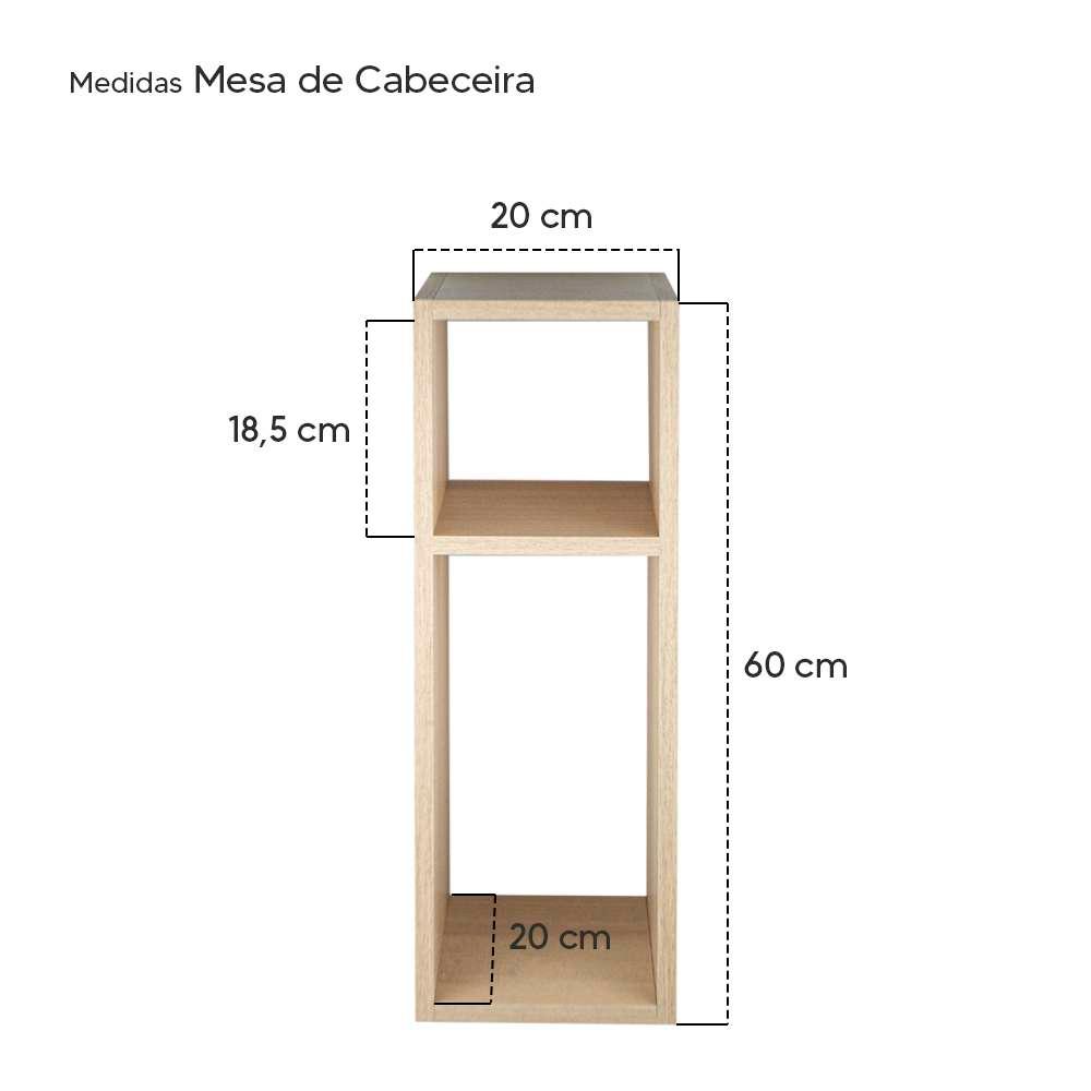 Mesa de Cabeceira Carvalho Cama Solteiro Quarto Sala 20cm
