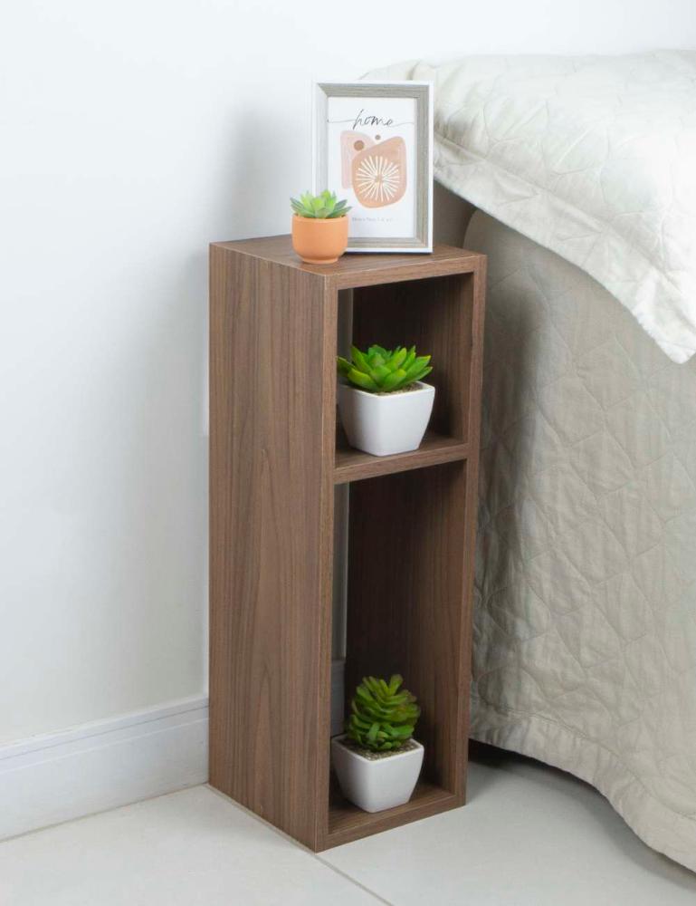 Mesa de Cabeceira Nogal Cama Solteiro Quarto Sala 20cm