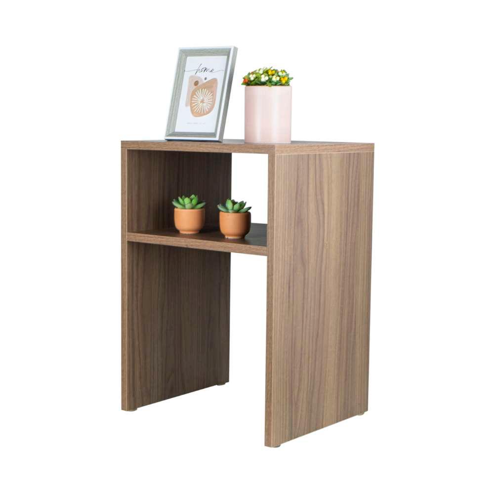 Mesa de Cabeceira Nogal Cama Solteiro Quarto Sala 35x50cm