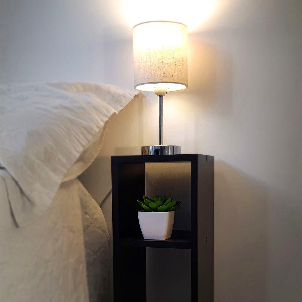 Mesa de Cabeceira Preta Cama Solteiro Quarto Sala 20cm