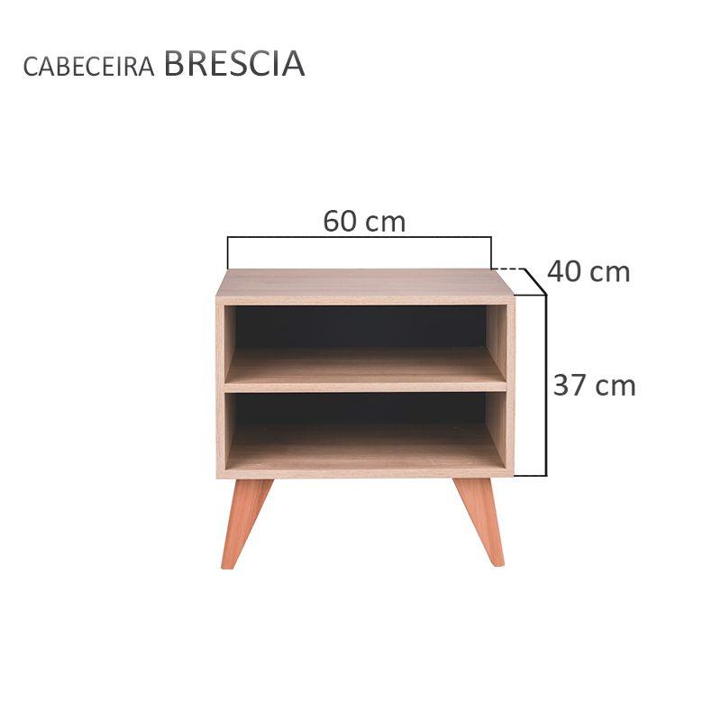 Mesa de Cabeceira Retrô Bréscia Carvalho