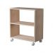 Mesinha Lateral de Apoio Carvalho Sala Quarto 50 x 47 x 25cm com rodinhas
