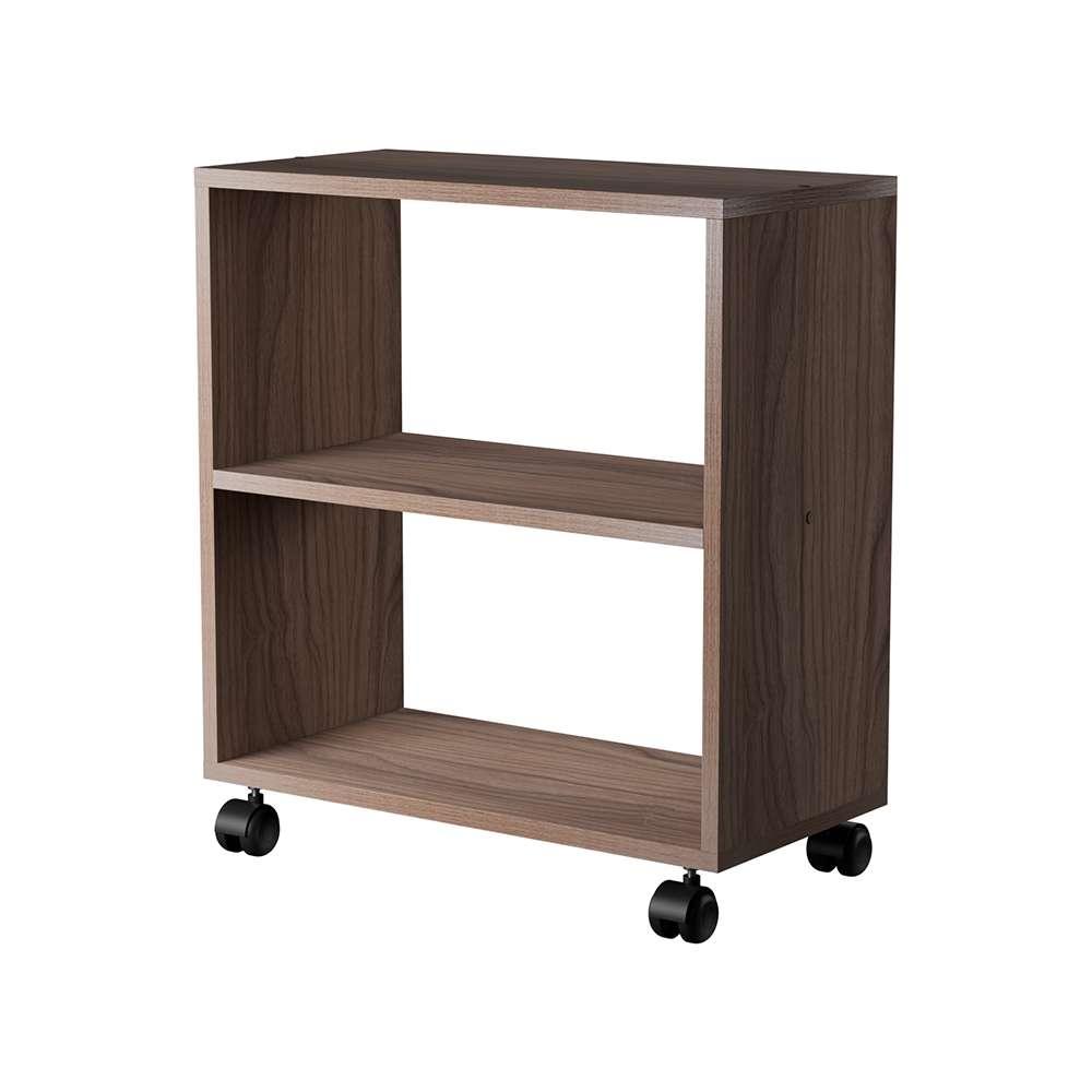 Mesinha Lateral de Apoio Nogal Sala Quarto 50 x 47 x 25cm com rodinhas