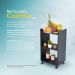 Nicho Organizador Multiuso Móvel para Cozinha com Rodinha 40cm Preto