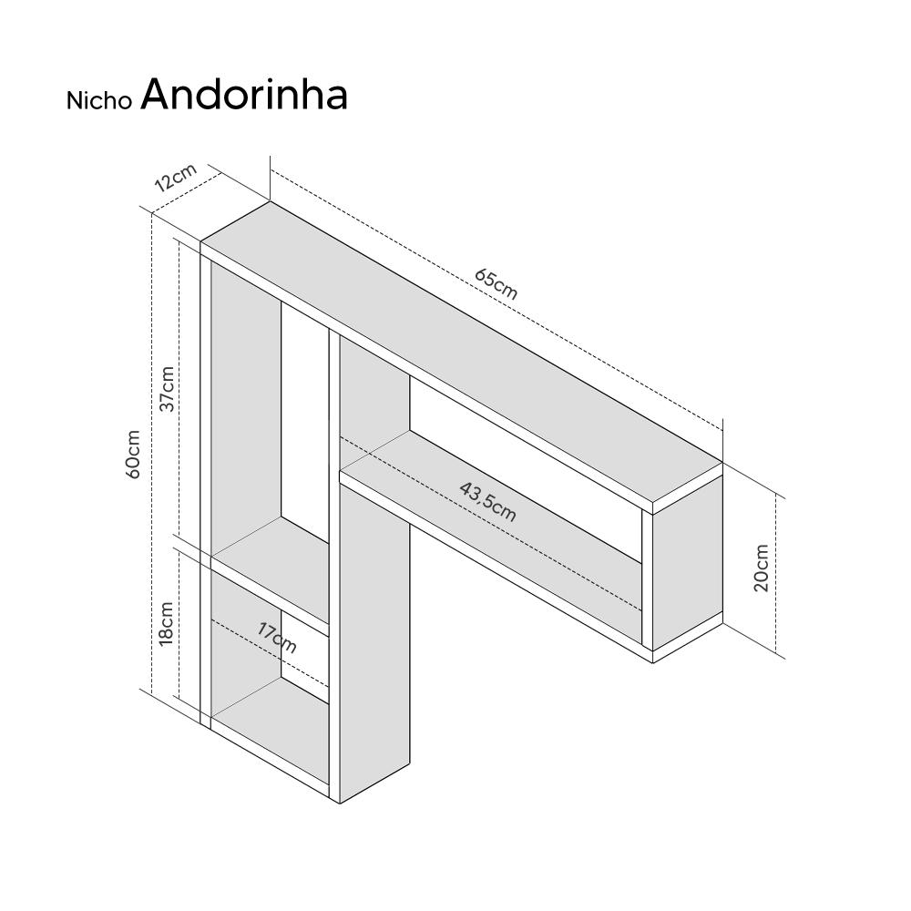Nicho Porta Papel Organizador Branco para Banheiro Andorinha