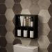 Nicho Porta Papel Organizador para Banheiro Preto 40cm