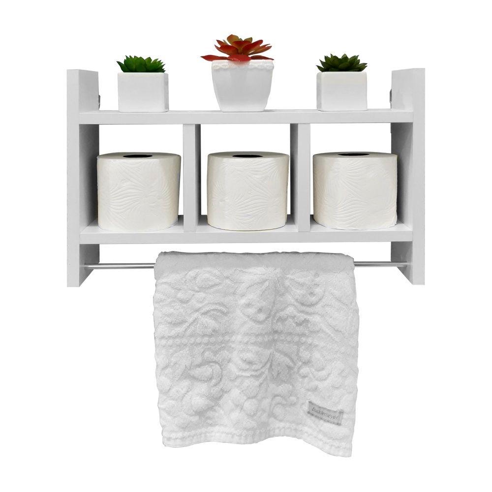 Nicho Porta Toalha Branco para Banheiro 45 x 30cm