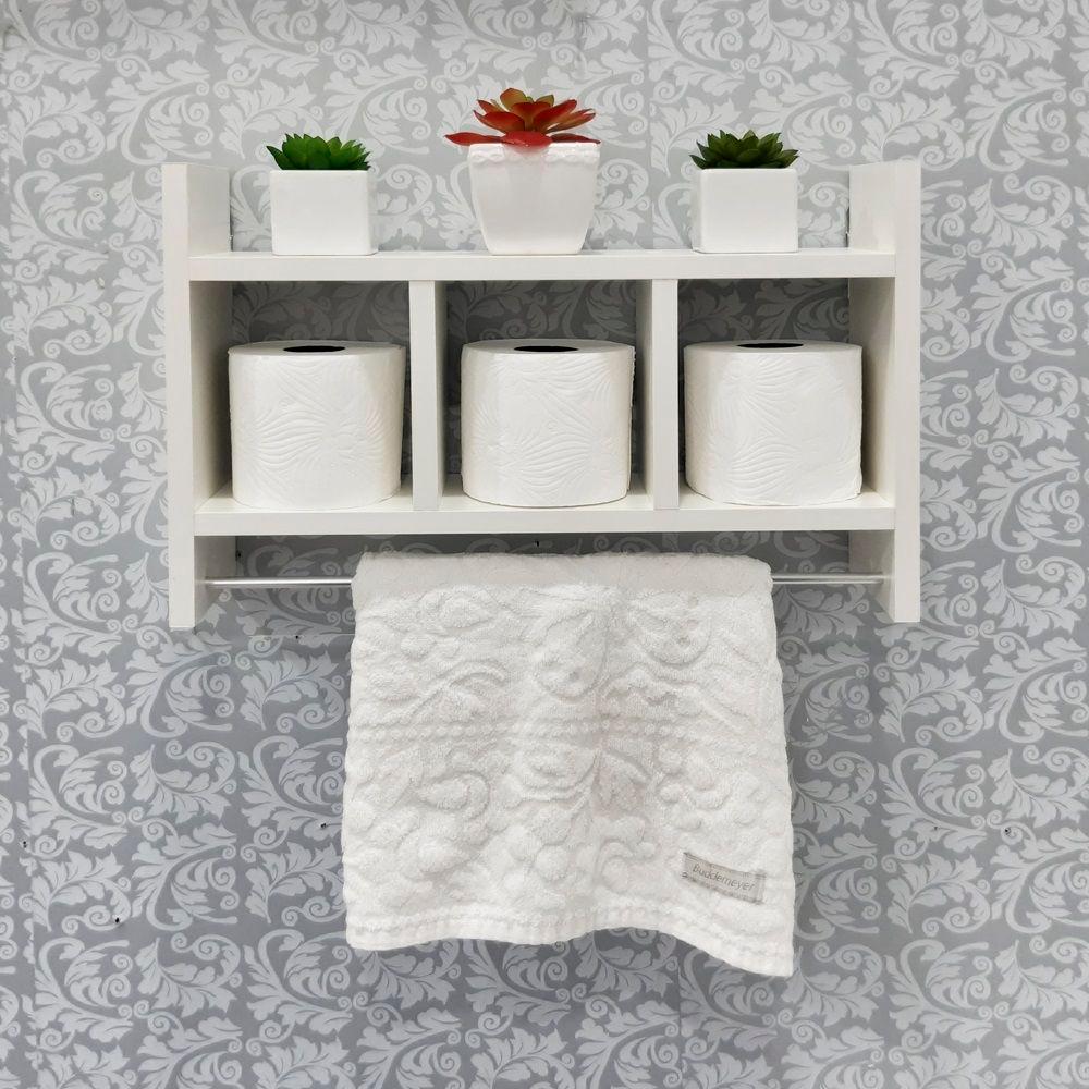 Nicho Porta Toalha Branco para Banheiro 45 x 30cm