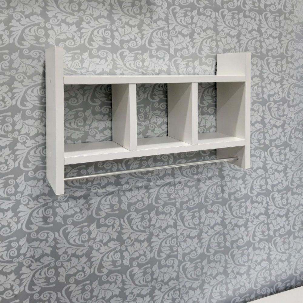 Nicho Porta Toalha Branco para Banheiro 45 x 30cm