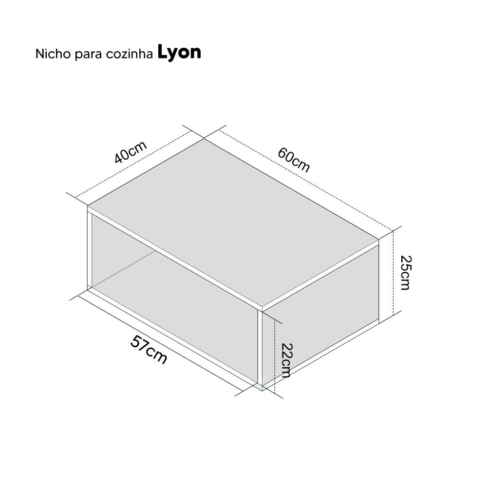 Nicho para Micro-ondas Forno Elétrico Cozinha Branco 60cm