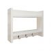 Porta Chaves de Parede com Suporte Carteira Celular Madeira Branco