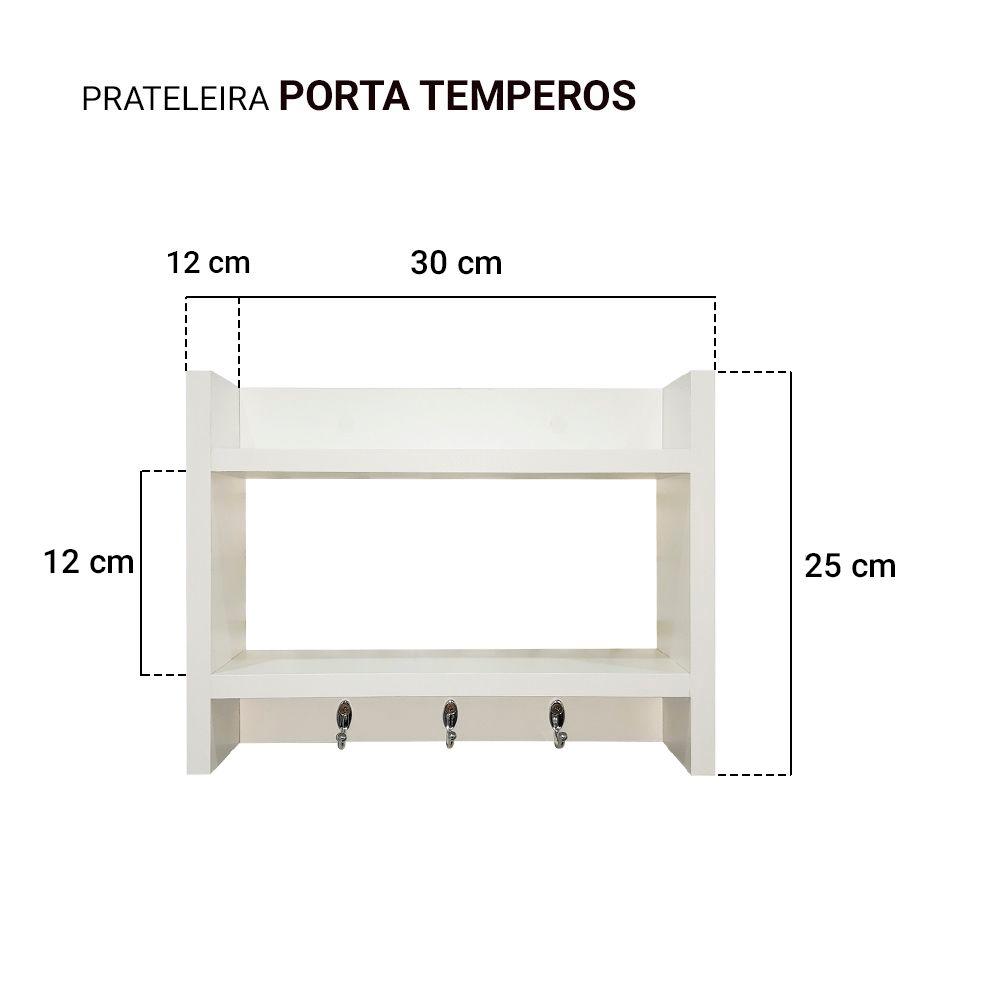 Porta Temperos para Cozinha com Suporte Pano Prato Branco